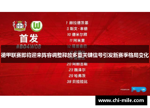 德甲联赛即将迎来阵容调整释放多重关键信号引发新赛季格局变化 德甲联赛即将迎来阵容调整释放多重关键信号引发新赛季格局变化